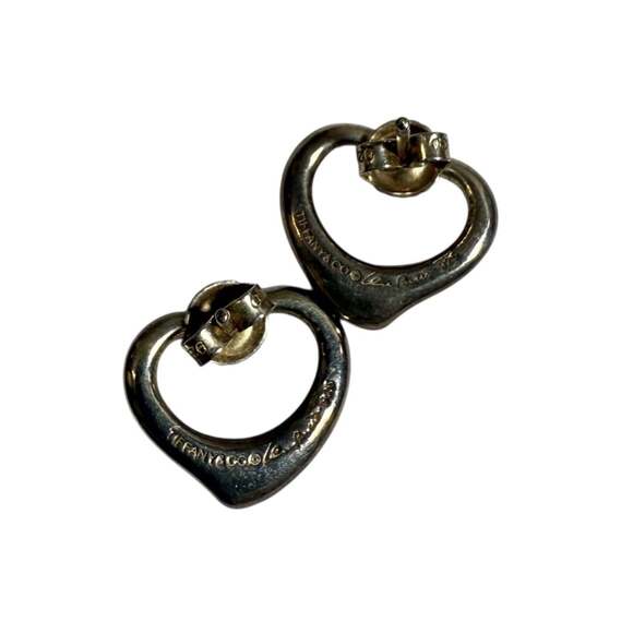Tiffany & Co. Open Heart Earrings, 925 Silver, Women's